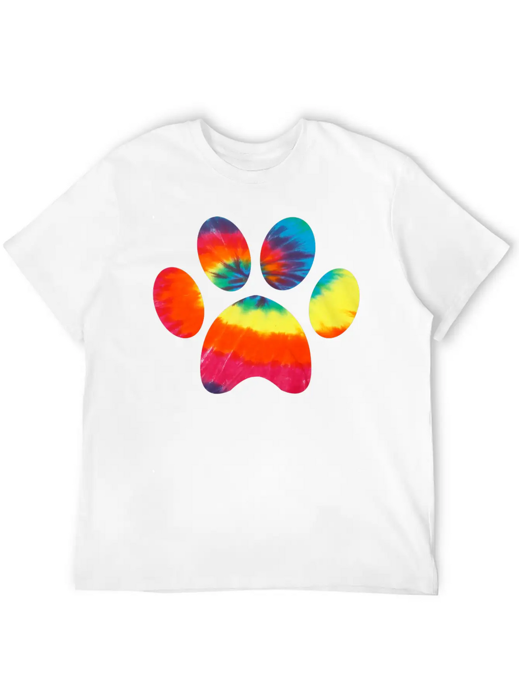 Tie Dye Animal Cat Dog Paw Print Pet Lover Hoodie Unisex Casual T-Shirt – Clean Design For Daily Comfort