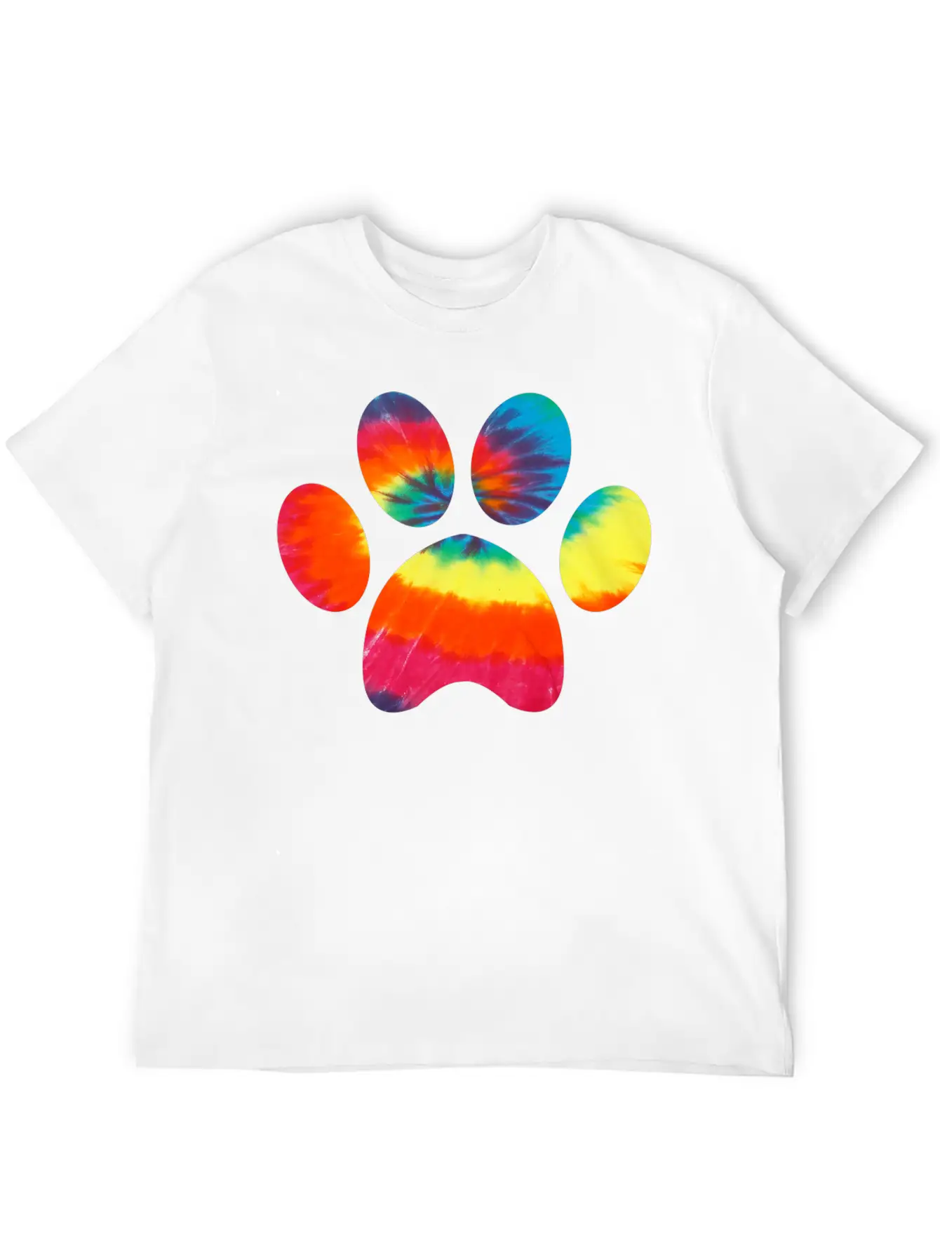 Tie Dye Animal Cat Dog Paw Print Pet Lover Hoodie Unisex Casual T-Shirt – Clean Design For Daily Comfort