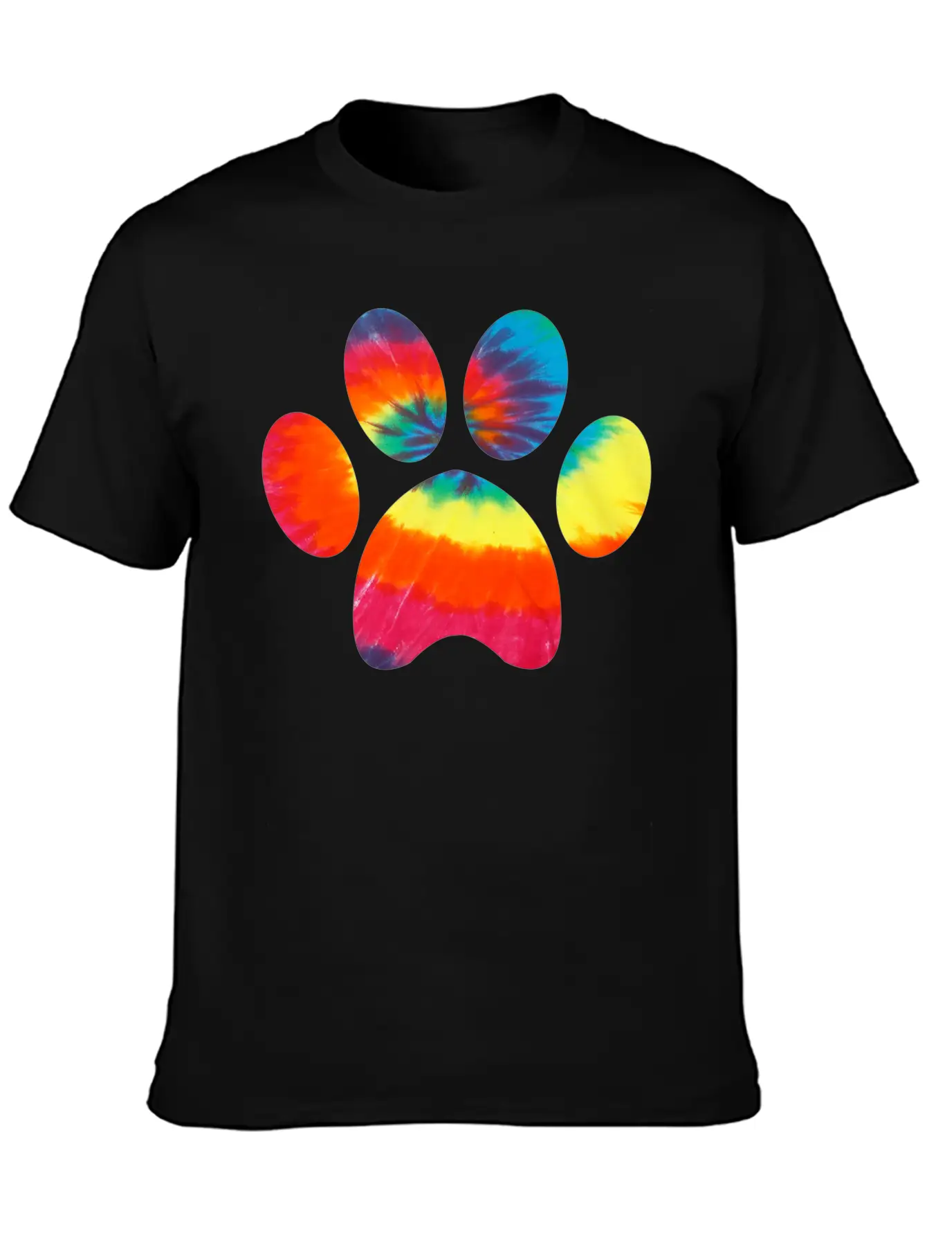 Tie Dye Animal Cat Dog Paw Print Pet Lover Hoodie Unisex Casual T-Shirt – Clean Design For Daily Comfort