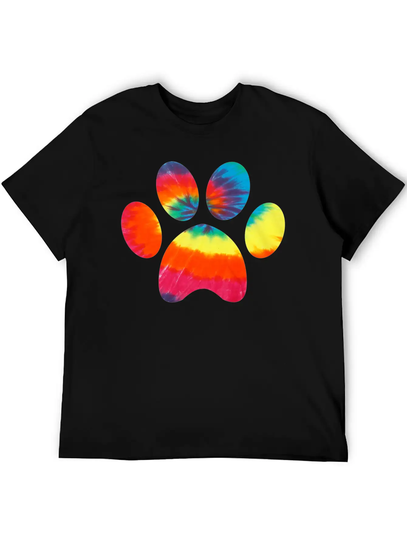 Tie Dye Animal Cat Dog Paw Print Pet Lover Hoodie Unisex Casual T-Shirt – Clean Design For Daily Comfort