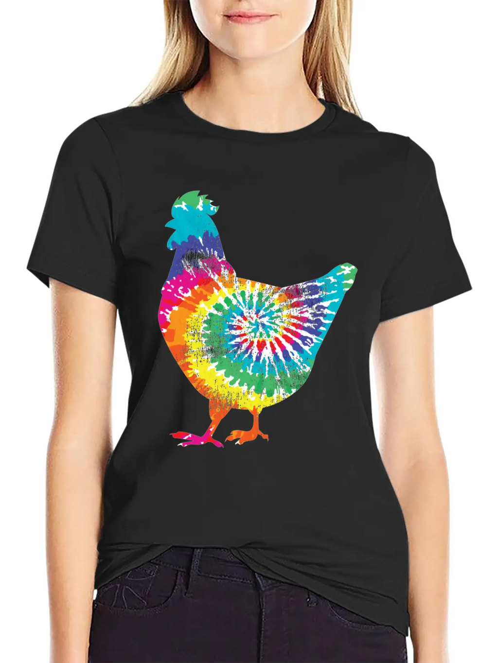 Tie Dye Chicken Gift For Hippy Farmer Hobby Farm Stylish Everyday T-Shirt – Unisex Basic Cotton Tee