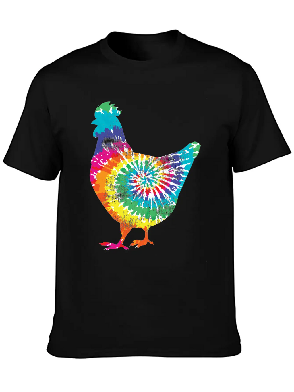 Tie Dye Chicken Gift For Hippy Farmer Hobby Farm Stylish Everyday T-Shirt – Unisex Basic Cotton Tee