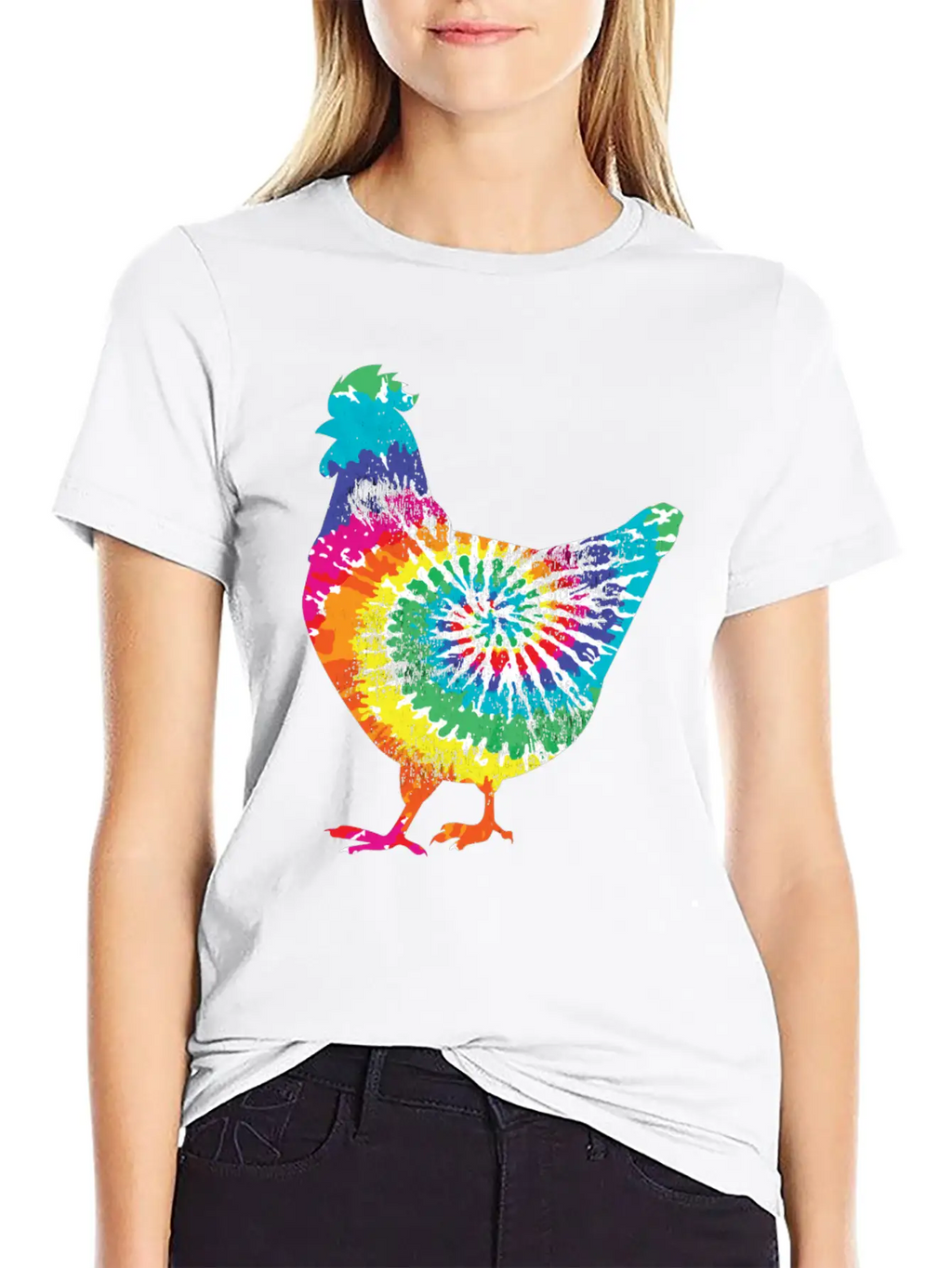 Tie Dye Chicken Gift For Hippy Farmer Hobby Farm Stylish Everyday T-Shirt – Unisex Basic Cotton Tee