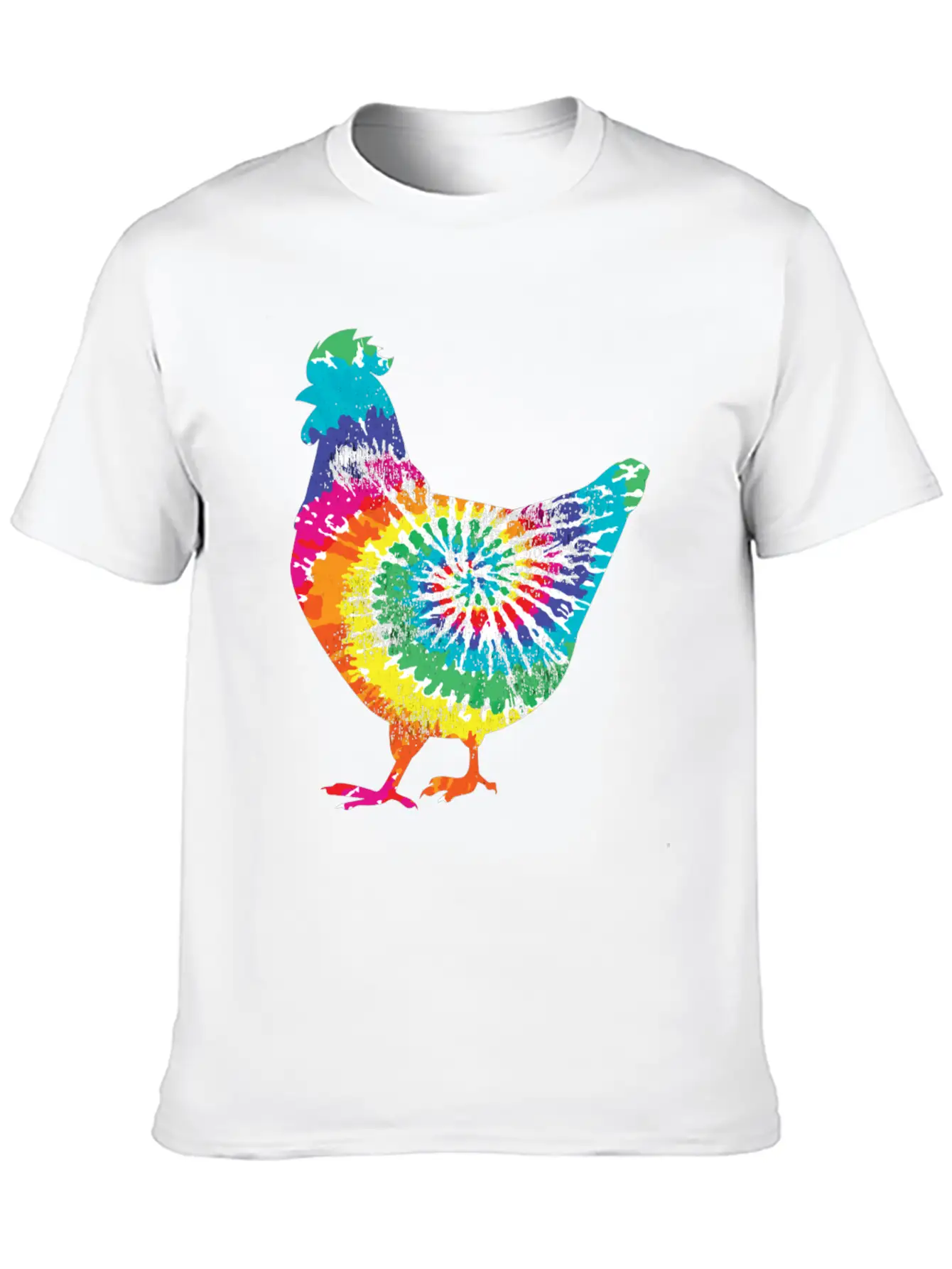 Tie Dye Chicken Gift For Hippy Farmer Hobby Farm Stylish Everyday T-Shirt – Unisex Basic Cotton Tee