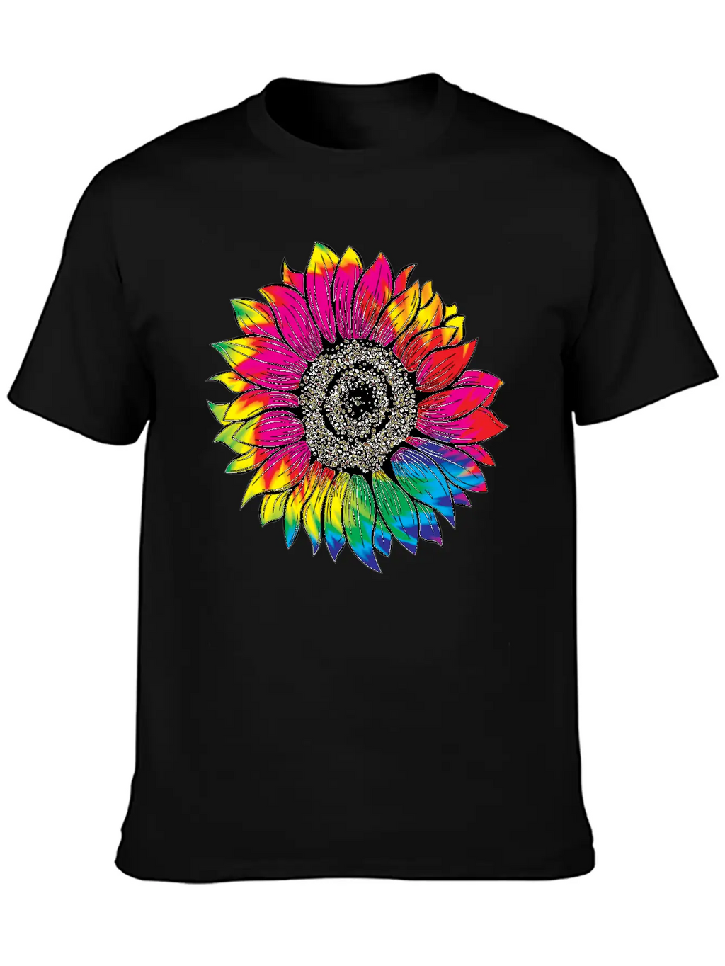 Tie Dye Sunflower Essential Cotton Tee For Daily Outfits – Unisex Style