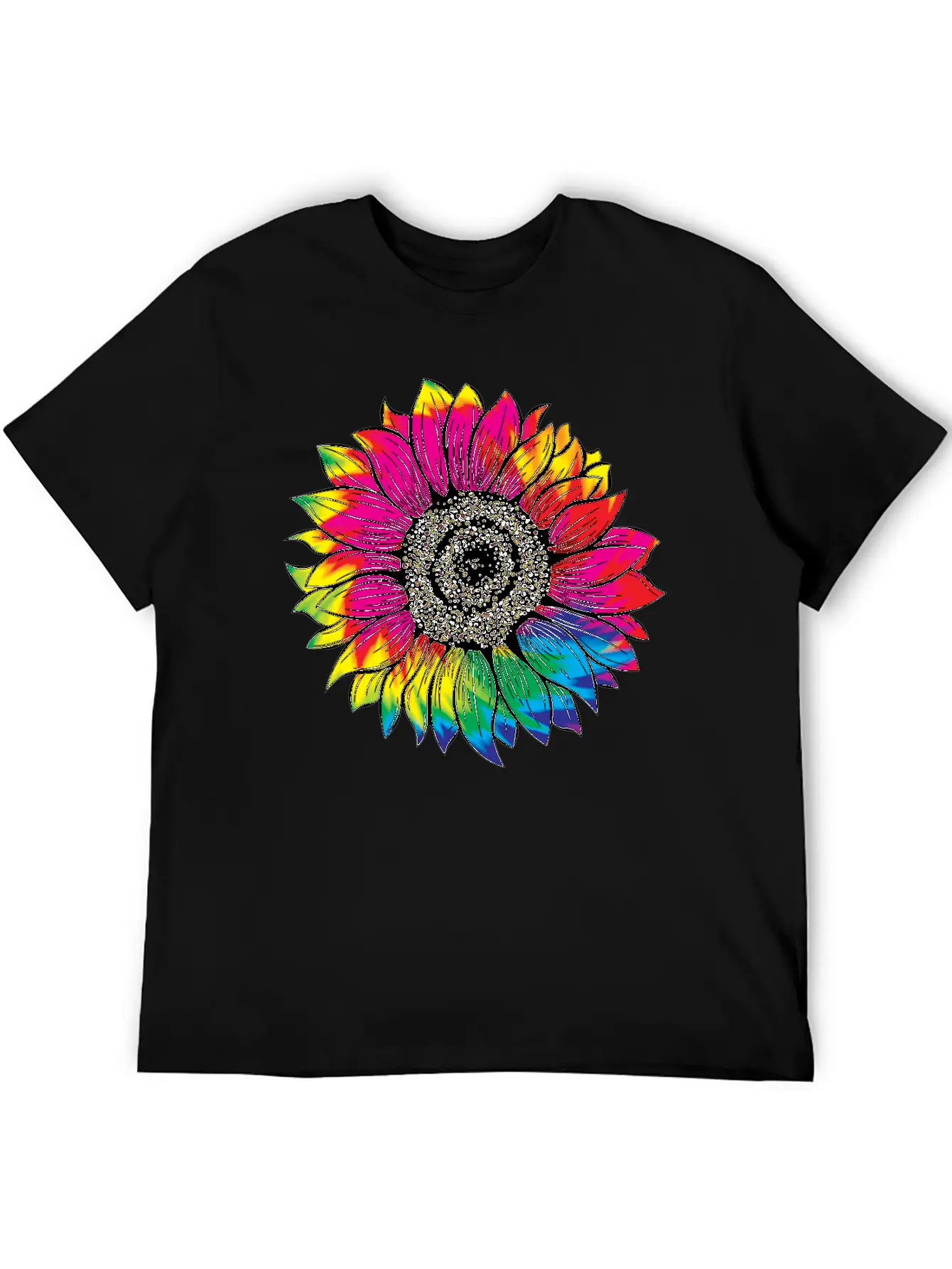Tie Dye Sunflower Essential Cotton Tee For Daily Outfits – Unisex Style