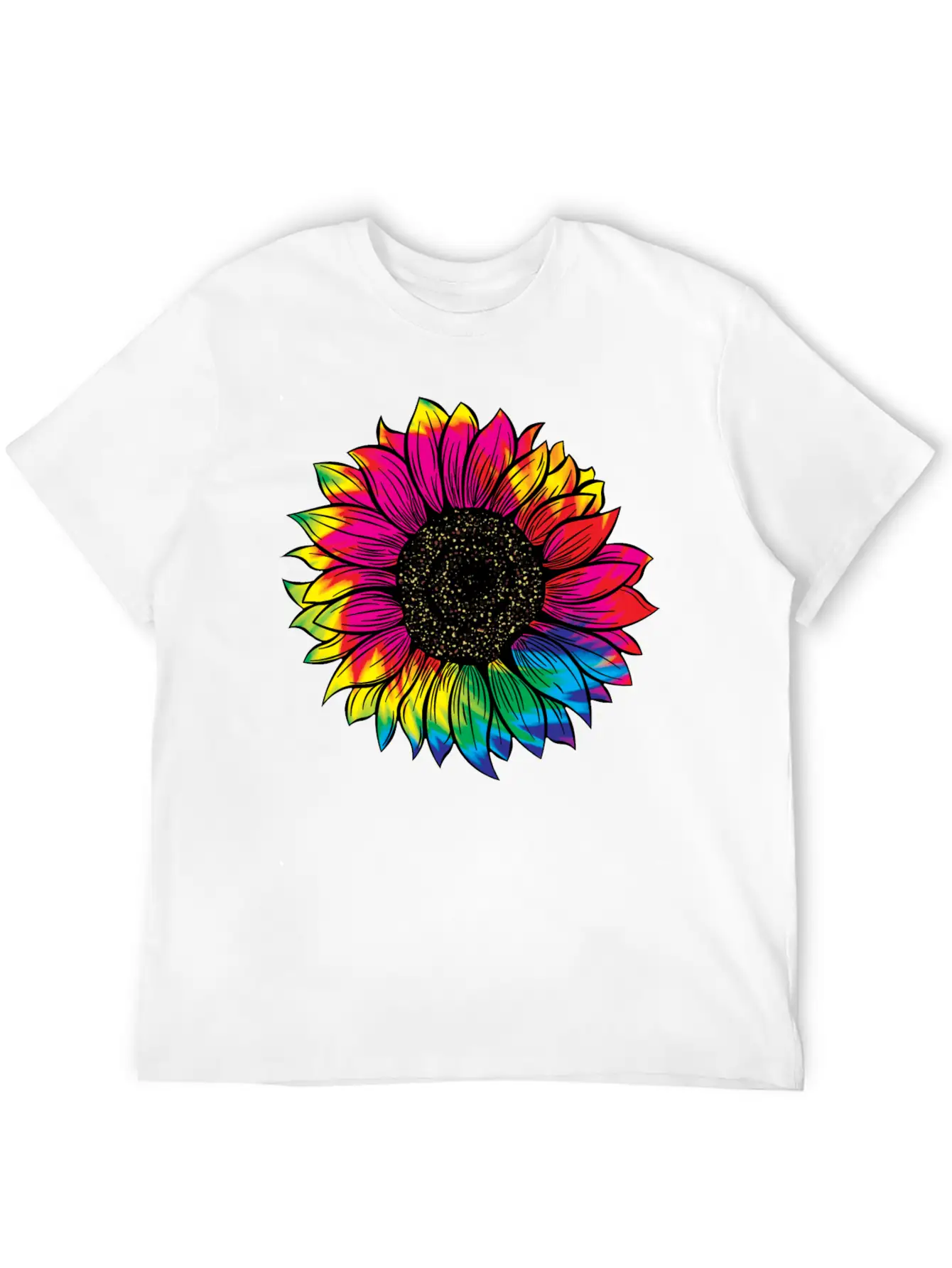 Tie Dye Sunflower Essential Cotton Tee For Daily Outfits – Unisex Style