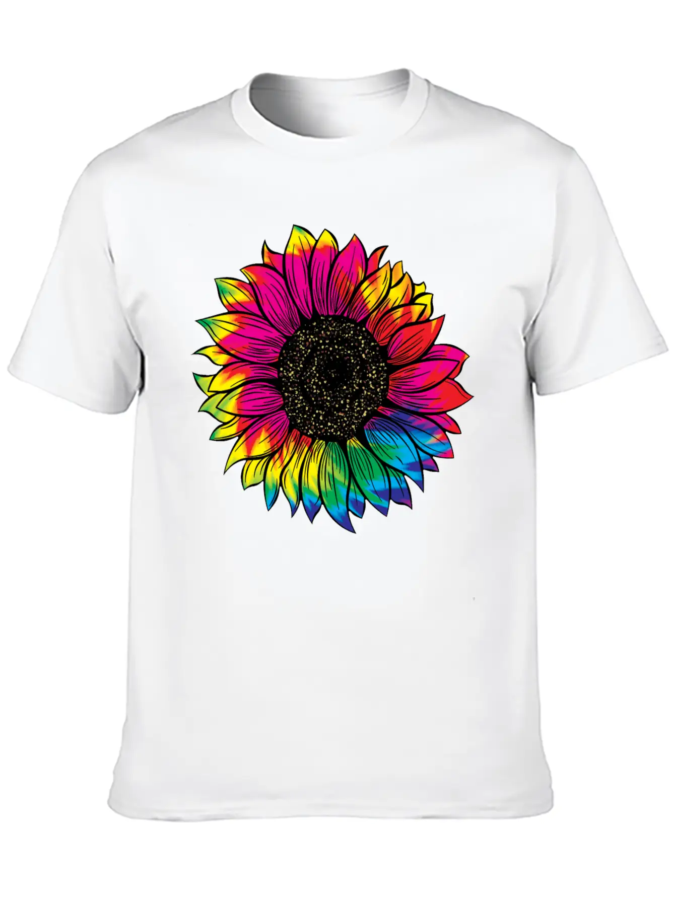 Tie Dye Sunflower Essential Cotton Tee For Daily Outfits – Unisex Style