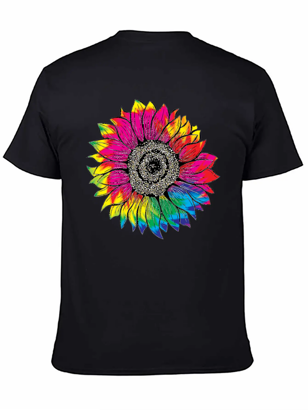 Tie Dye Sunflower Essential Cotton Tee For Daily Outfits – Unisex Style