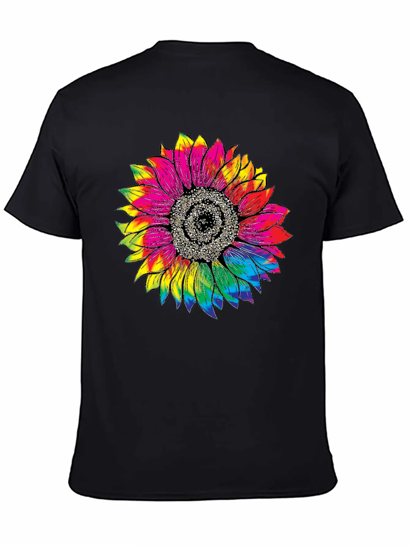 Tie Dye Sunflower Essential Cotton Tee For Daily Outfits – Unisex Style