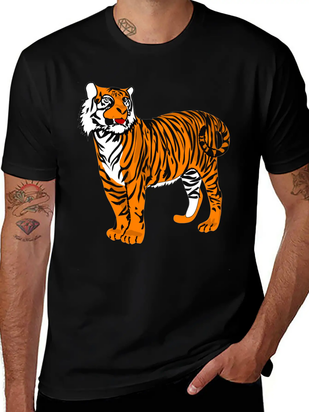 Tiger Classic Fit Graphic Tee For Daily Comfort – Unisex Cotton Shirt