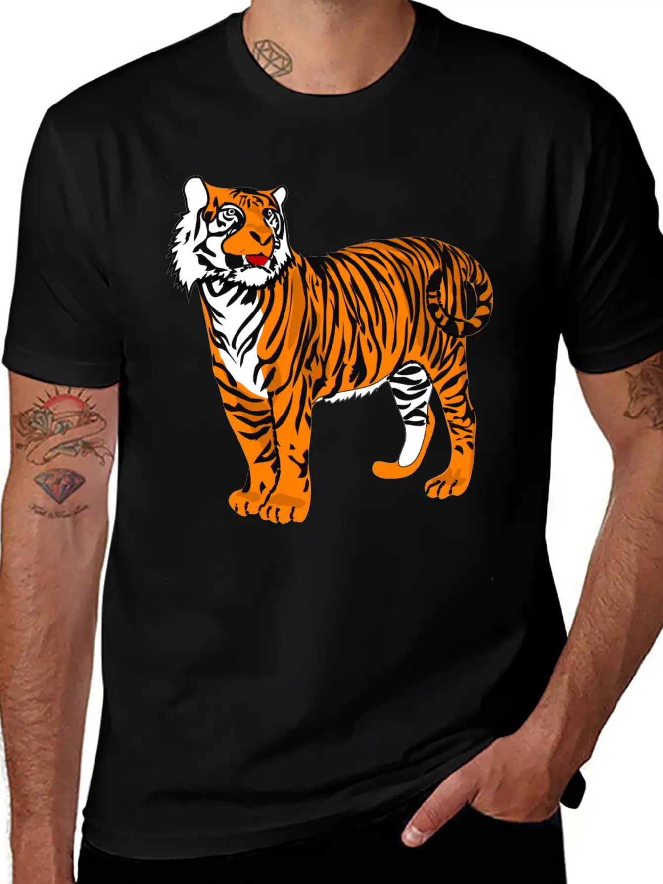 Tiger Classic Fit Graphic Tee For Daily Comfort – Unisex Cotton Shirt