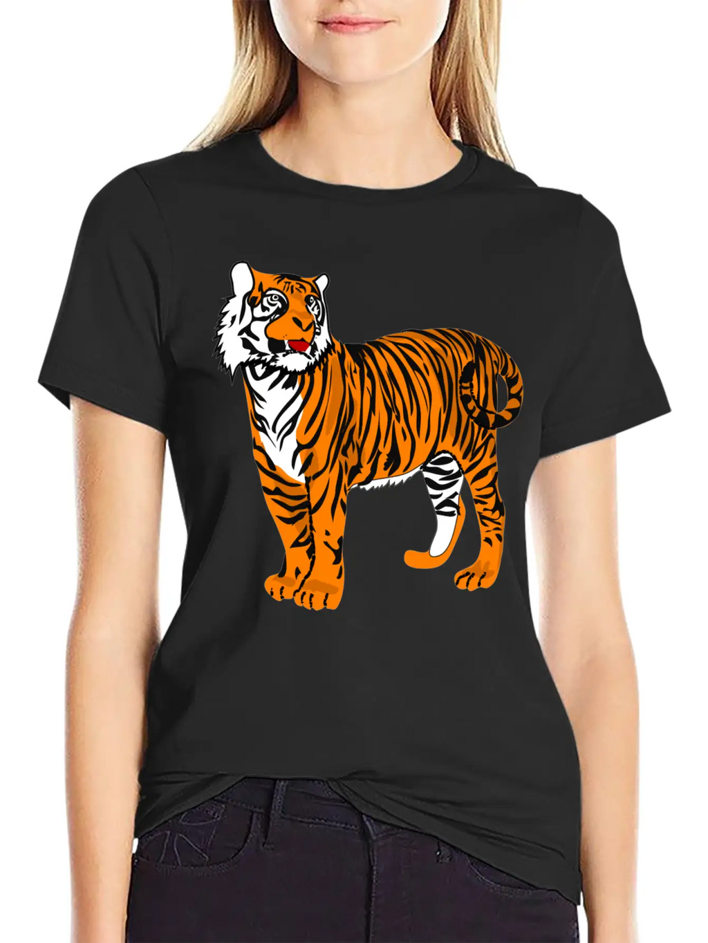 Tiger Classic Fit Graphic Tee For Daily Comfort – Unisex Cotton Shirt