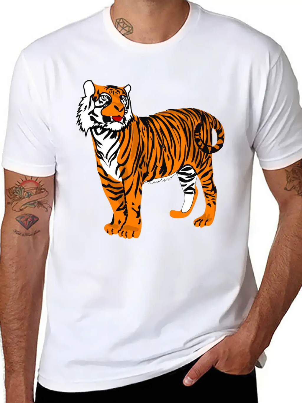 Tiger Classic Fit Graphic Tee For Daily Comfort – Unisex Cotton Shirt