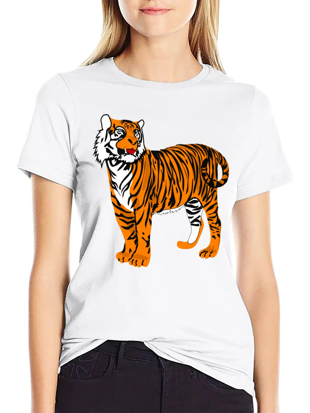 Tiger Classic Fit Graphic Tee For Daily Comfort – Unisex Cotton Shirt