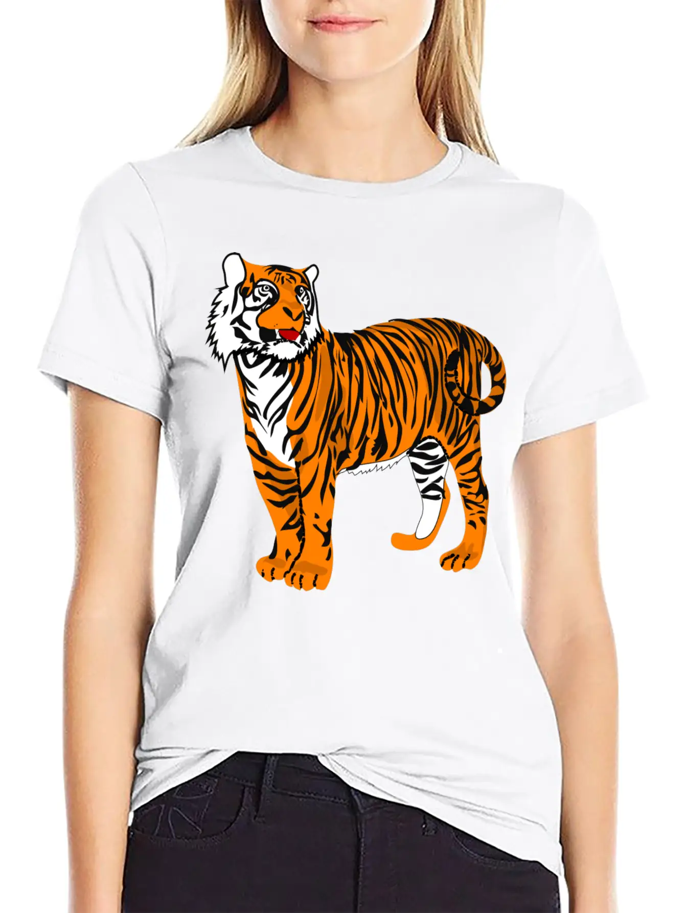 Tiger Classic Fit Graphic Tee For Daily Comfort – Unisex Cotton Shirt