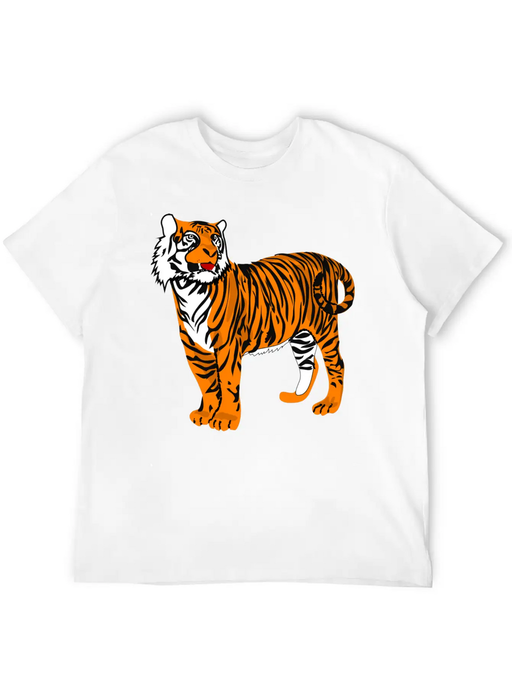 Tiger Classic Fit Graphic Tee For Daily Comfort – Unisex Cotton Shirt