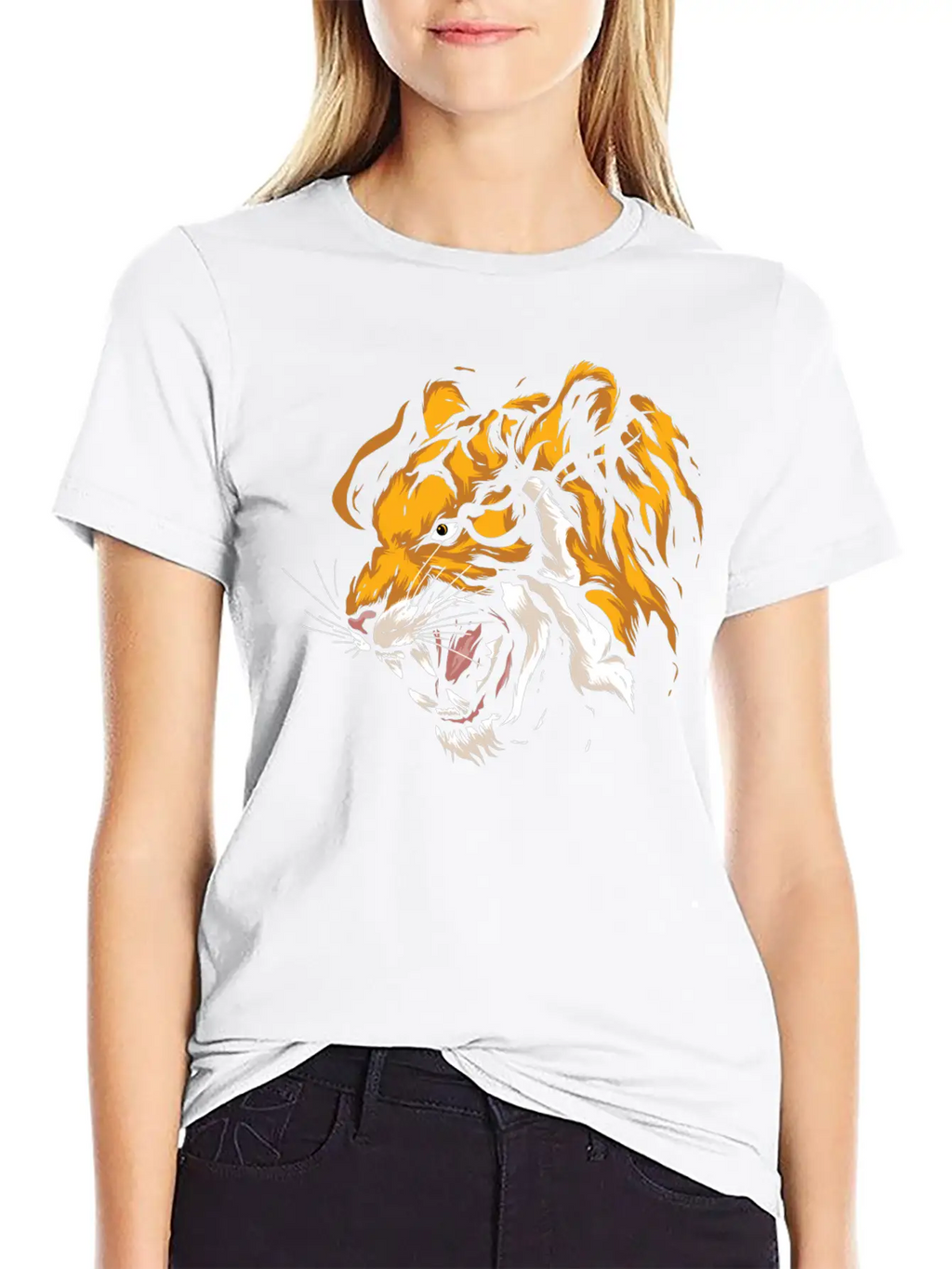 Tiger Head Tiger Boys Casual Graphic T-Shirt – Simple And Comfortable Daily Wear
