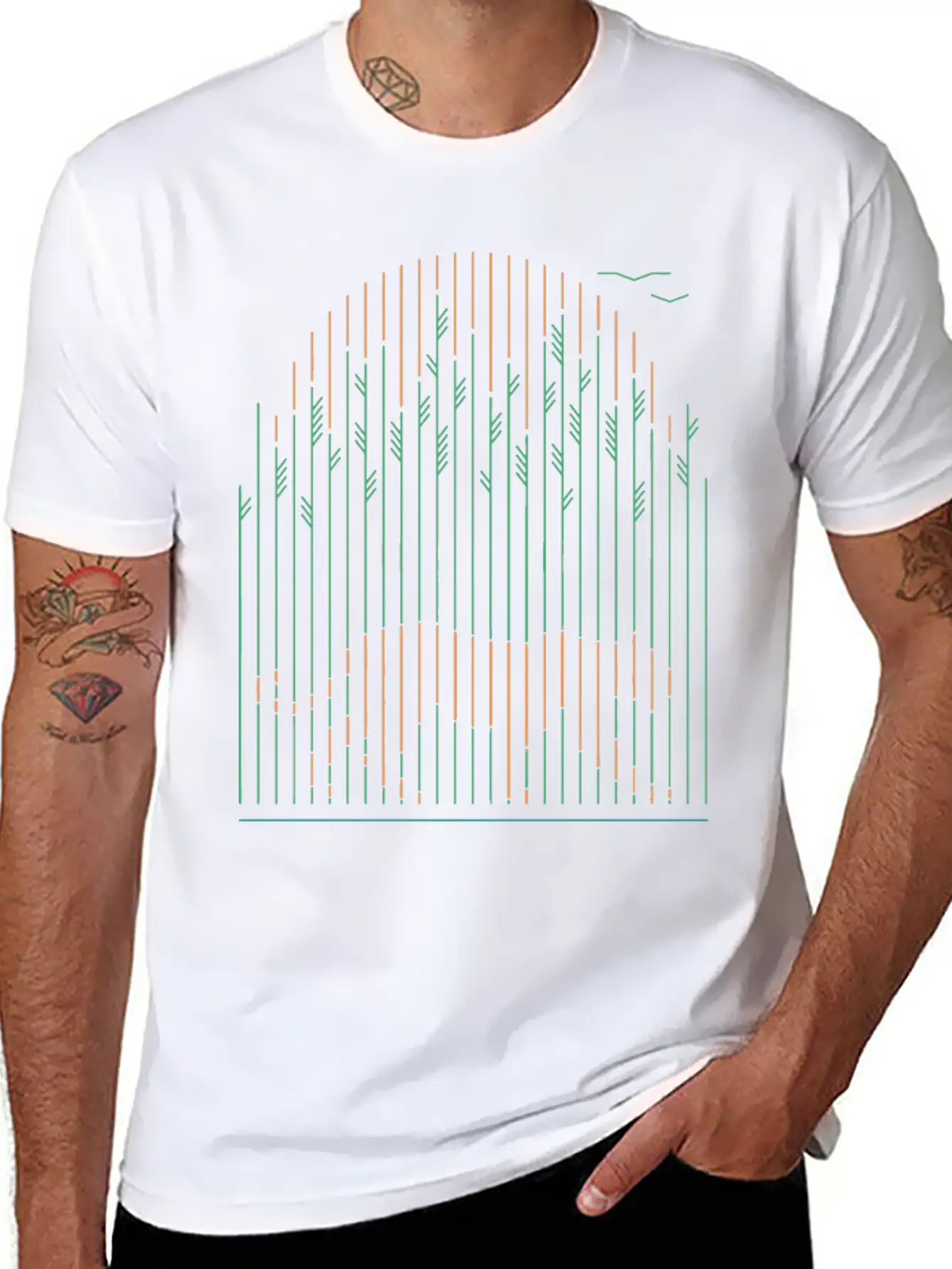 Tiger In The Grass Breathable Soft Cotton T-Shirt – Timeless Casual Look