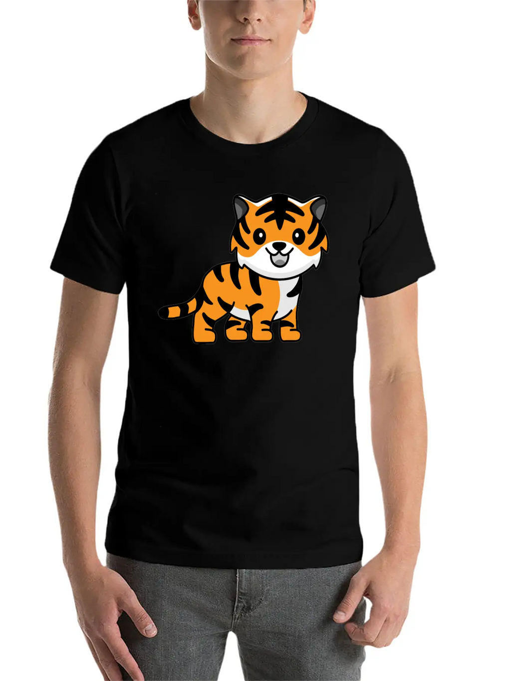 Tiger Kawaii Cute Animal Unisex Casual T-Shirt – Clean Design For Daily Comfort