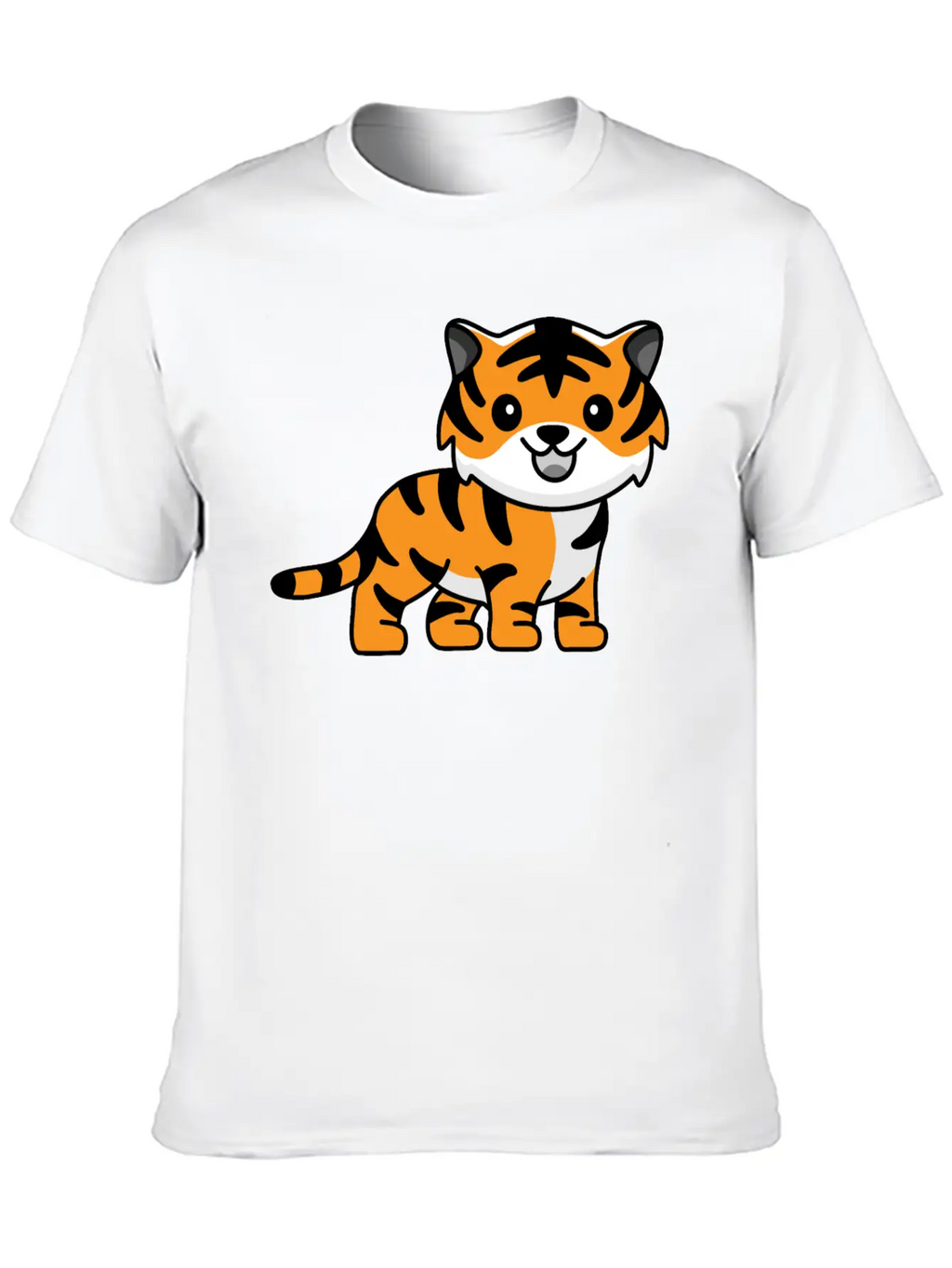 Tiger Kawaii Cute Animal Unisex Casual T-Shirt – Clean Design For Daily Comfort