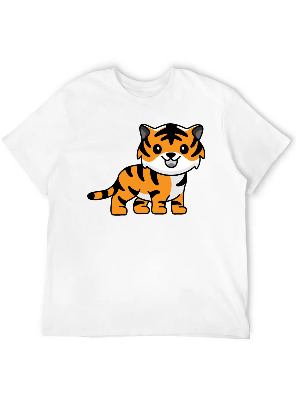 Tiger Kawaii Cute Animal Unisex Casual T-Shirt – Clean Design For Daily Comfort
