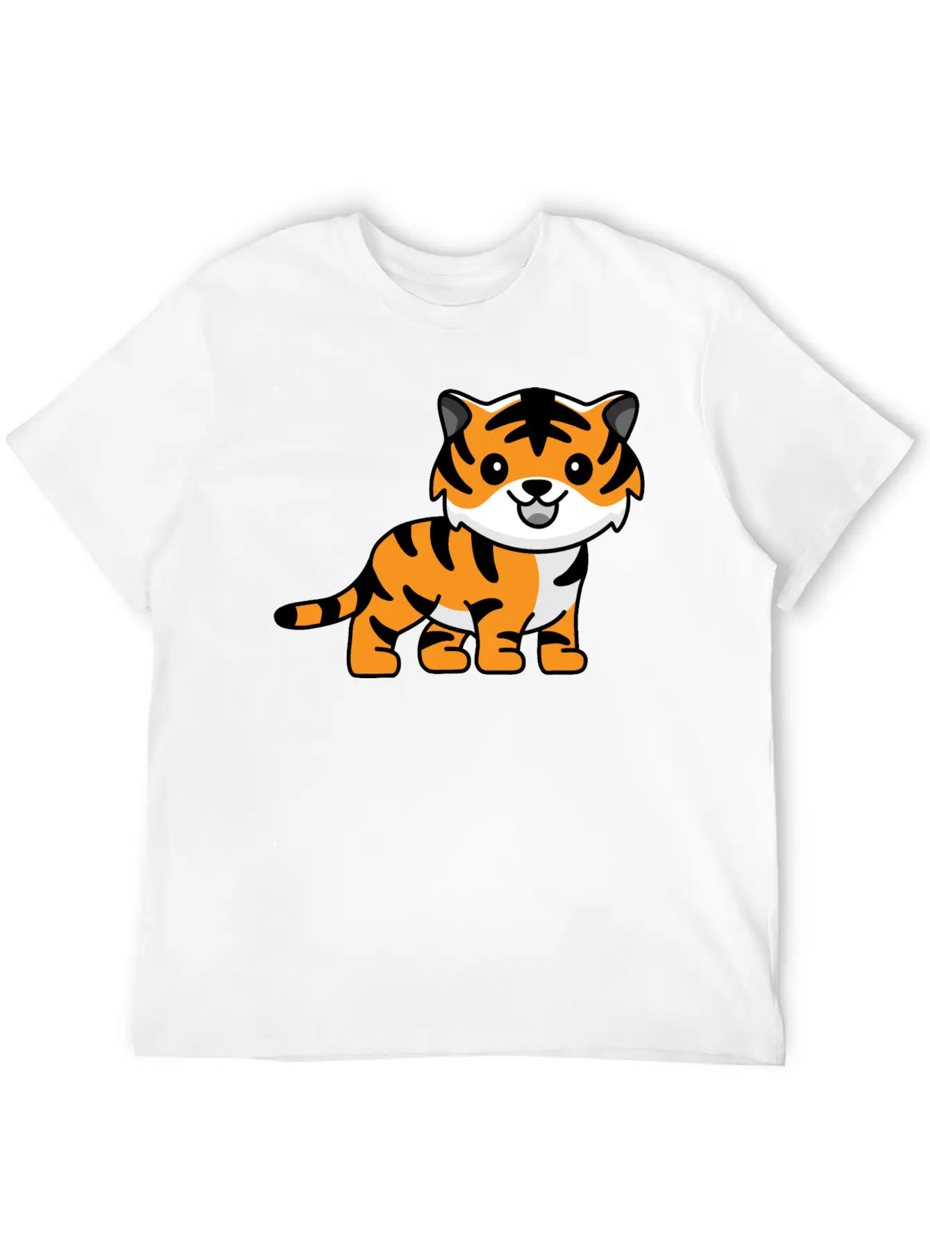 Tiger Kawaii Cute Animal Unisex Casual T-Shirt – Clean Design For Daily Comfort