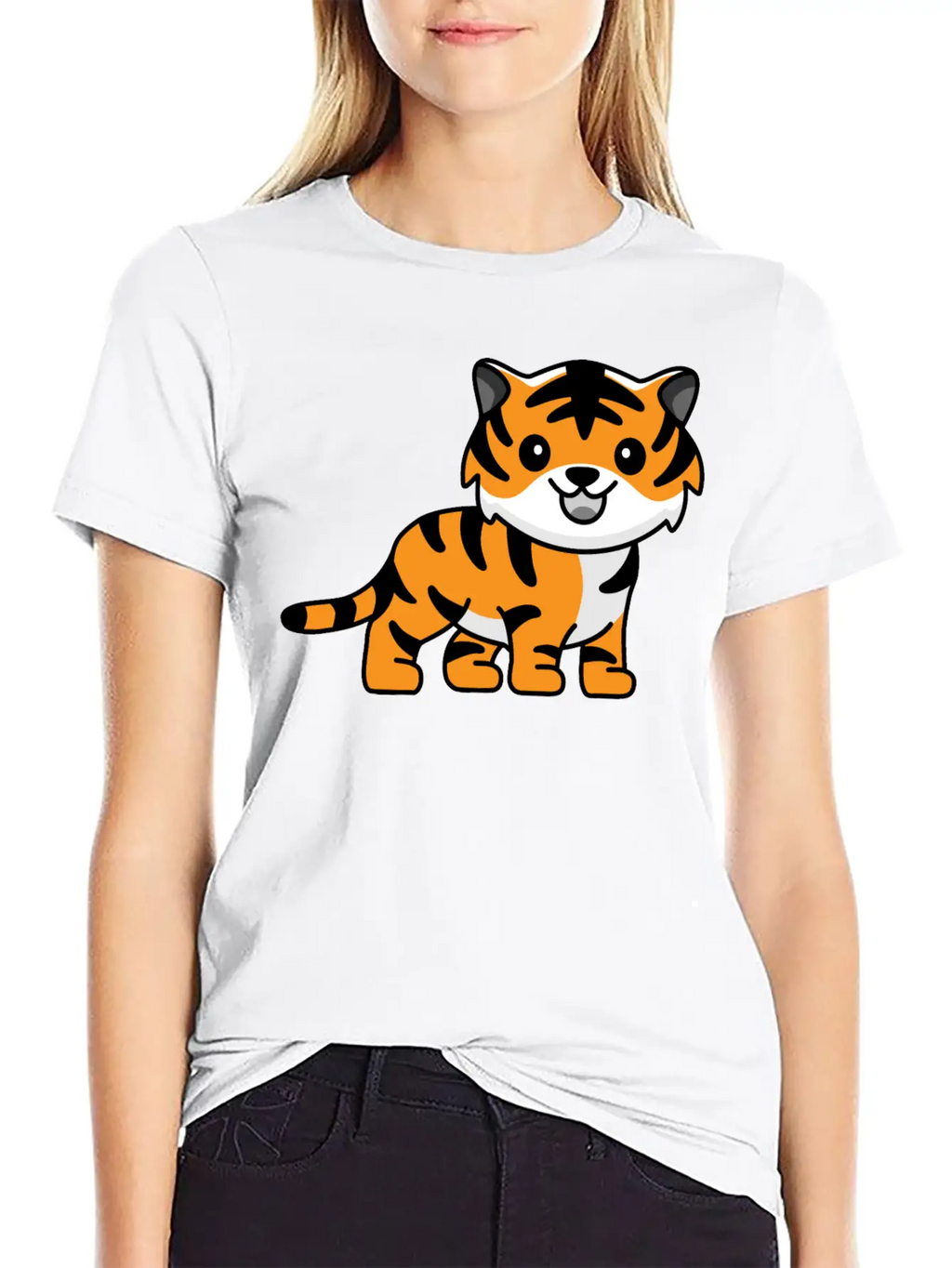 Tiger Kawaii Cute Animal Unisex Casual T-Shirt – Clean Design For Daily Comfort