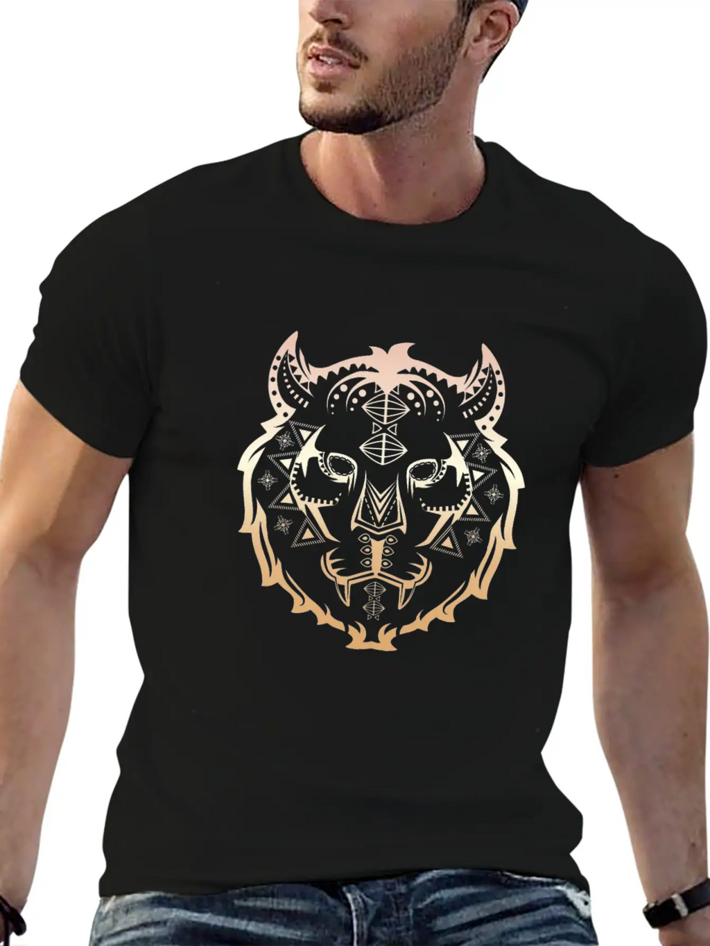 Tiger Pattern Essential Cotton Tee For Daily Outfits – Unisex Style
