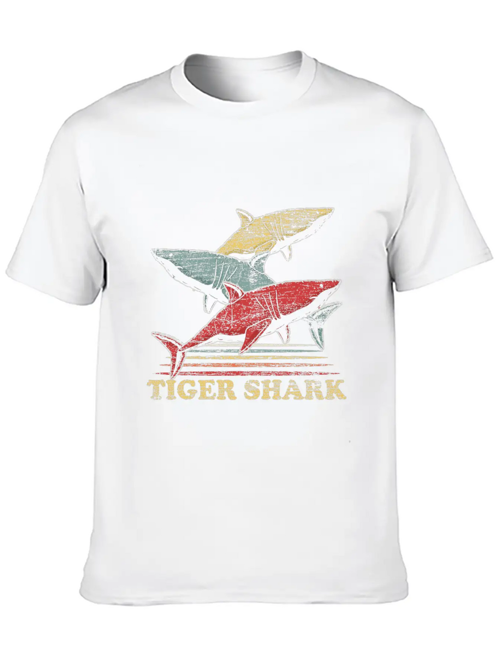 Tiger Shark Animal Shark Fin Sharks Fish Sea Gift Unisex Short Sleeve Soft Cotton T-Shirt – Casual Everyday Wear