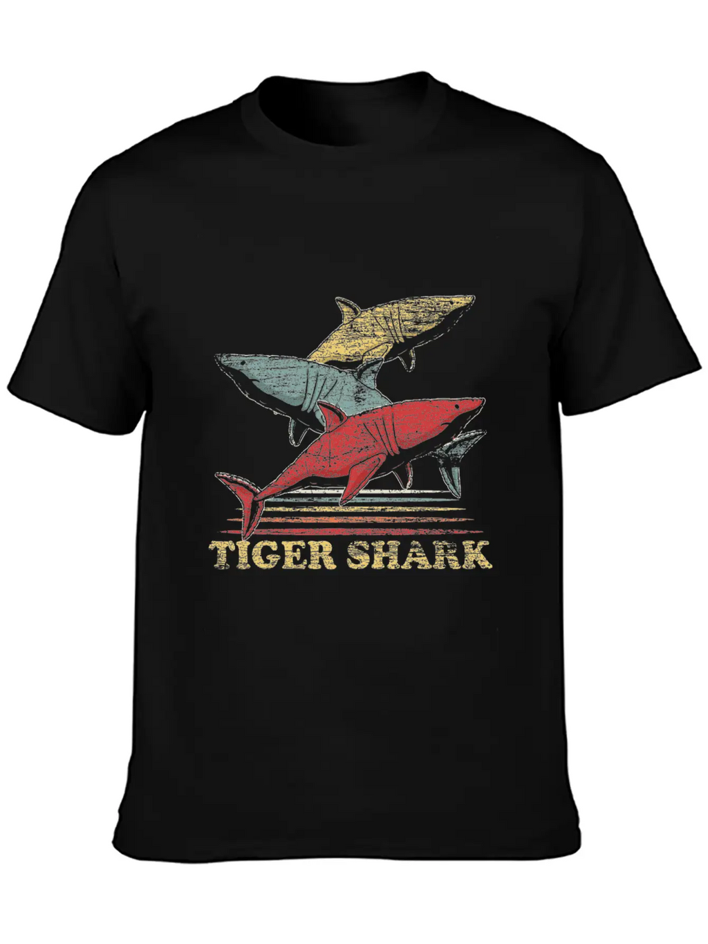 Tiger Shark Animal Shark Fin Sharks Fish Sea Gift Unisex Short Sleeve Soft Cotton T-Shirt – Casual Everyday Wear