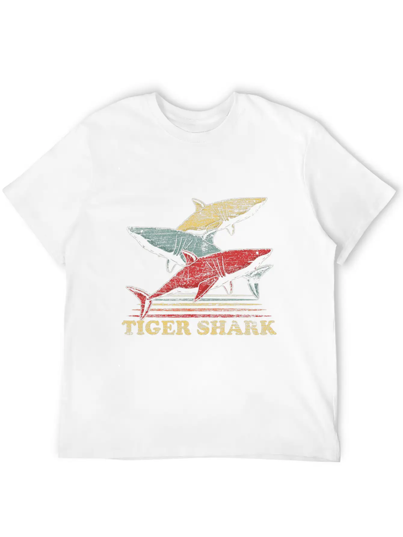 Tiger Shark Animal Shark Fin Sharks Fish Sea Gift Unisex Short Sleeve Soft Cotton T-Shirt – Casual Everyday Wear