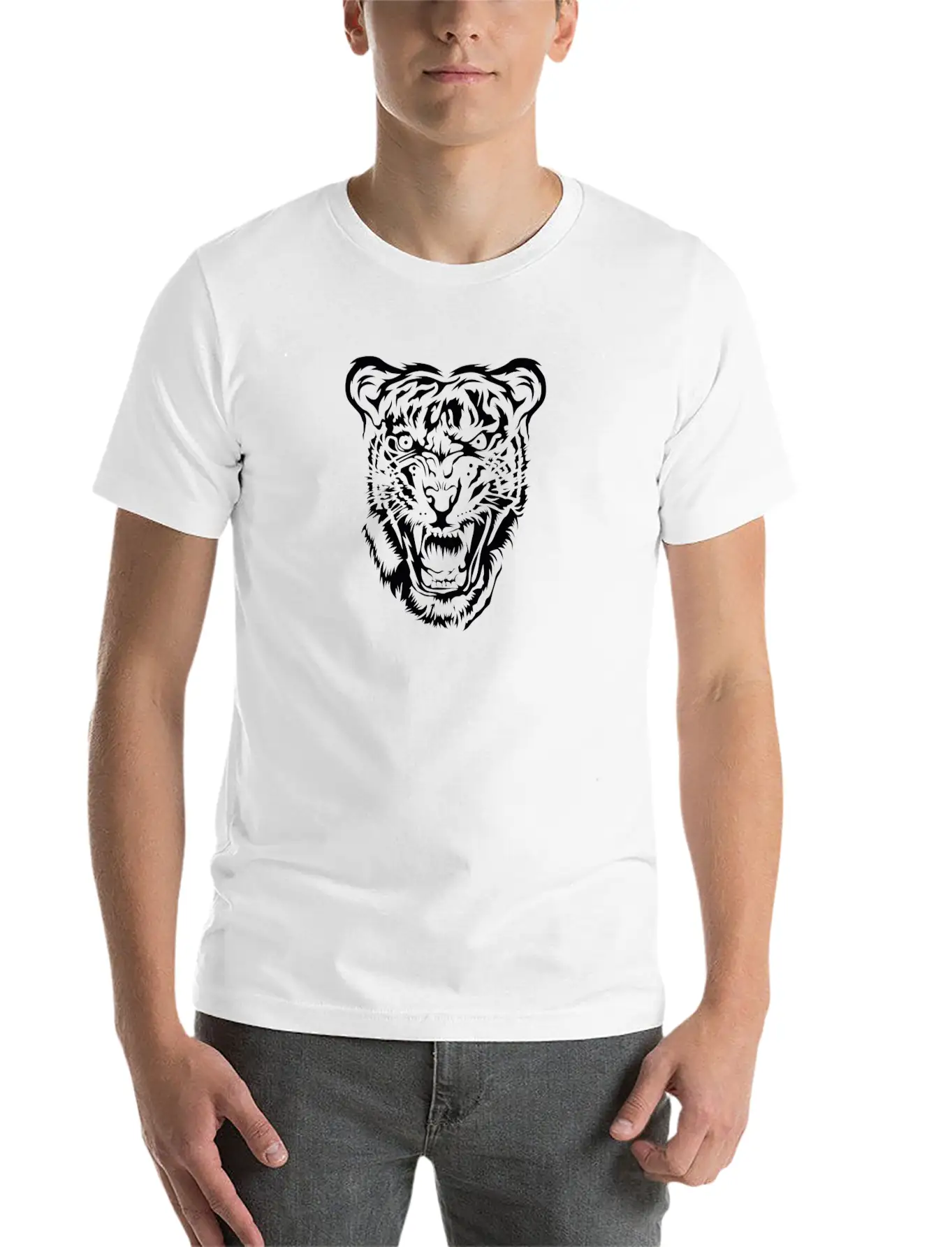 Tiger Tiger Head Africa Safari Essential Cotton Tee For Daily Outfits – Unisex Style