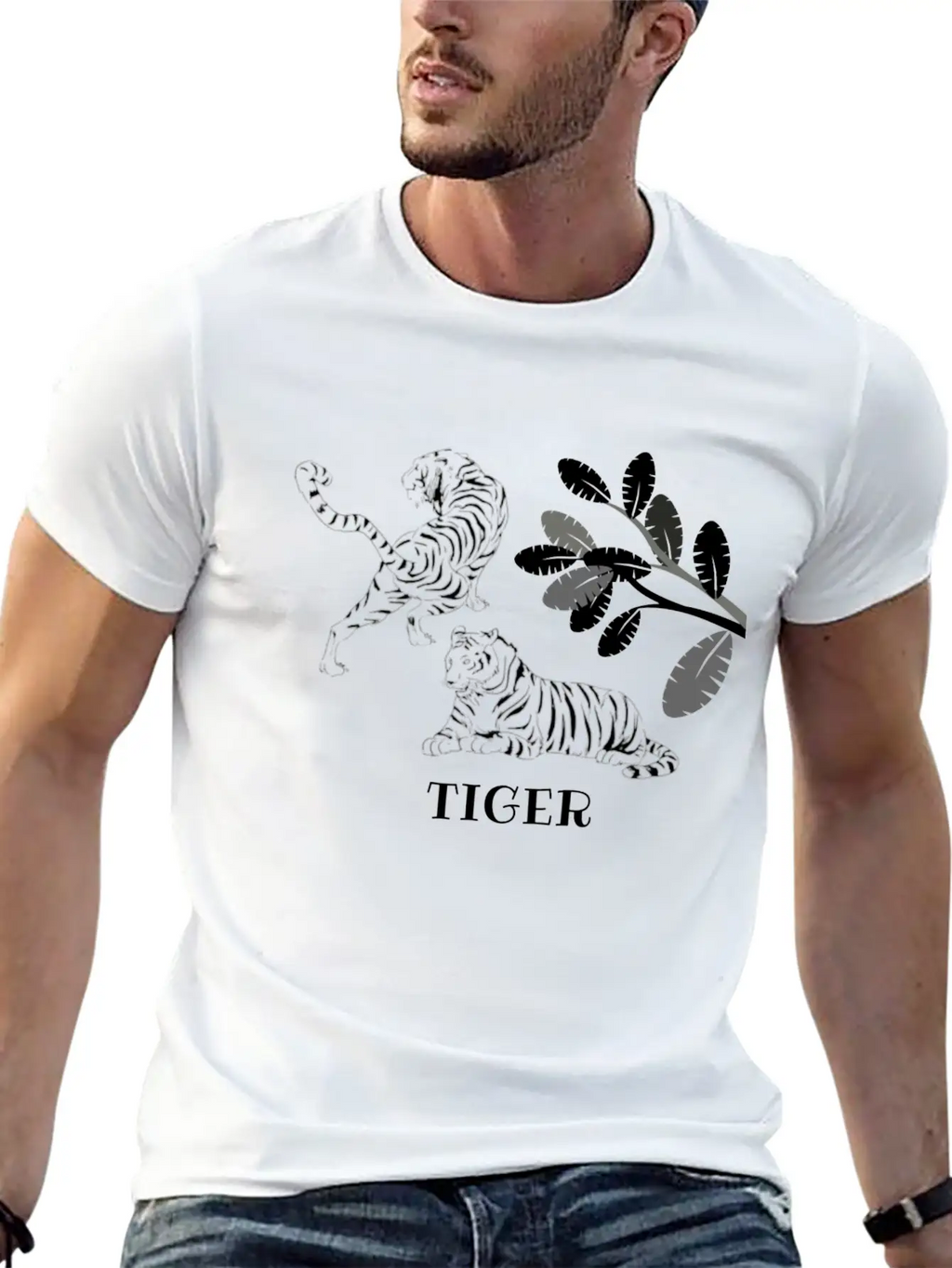 Tiger Unisex Short Sleeve Soft Cotton T-Shirt – Casual Everyday Wear