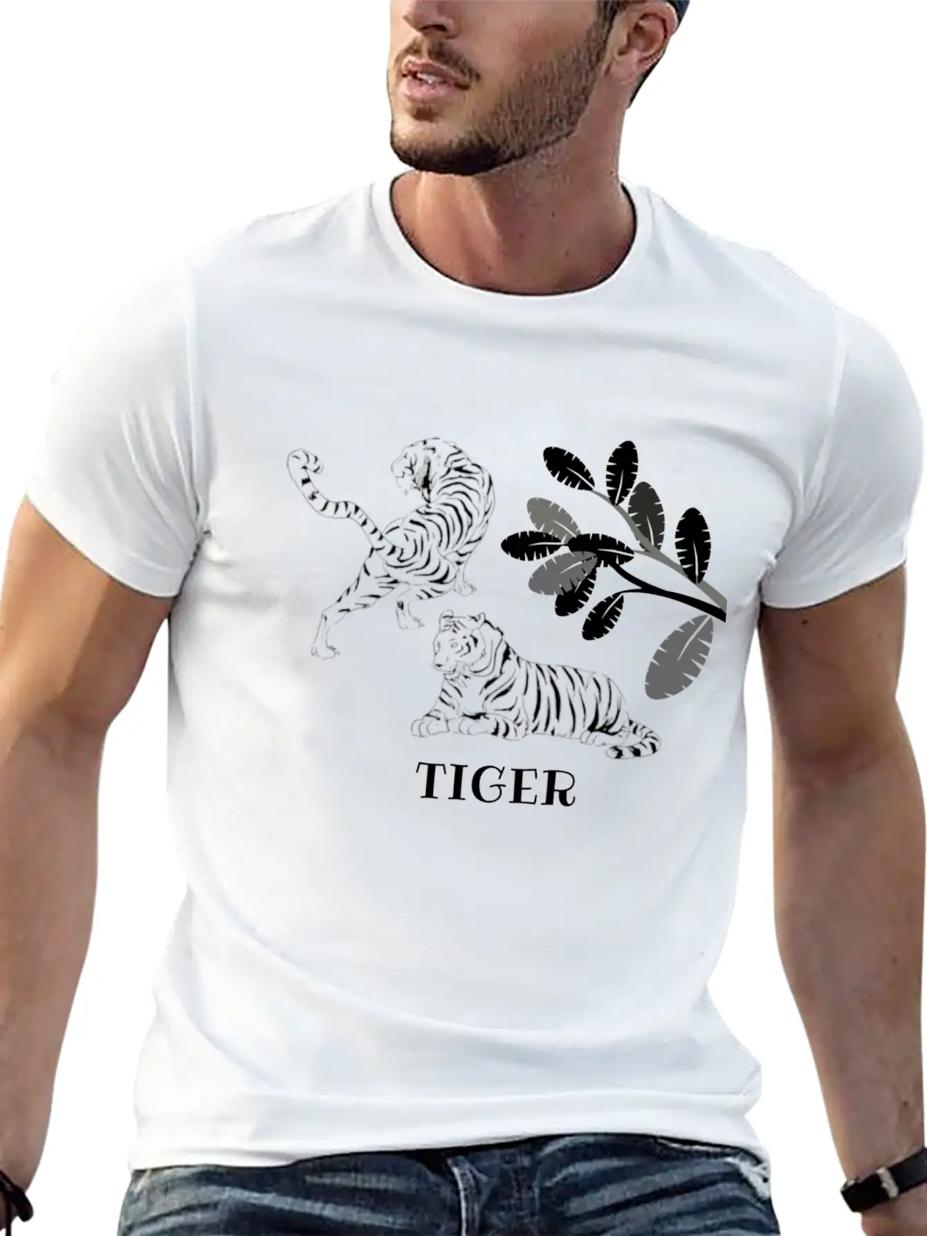 Tiger Unisex Short Sleeve Soft Cotton T-Shirt – Casual Everyday Wear