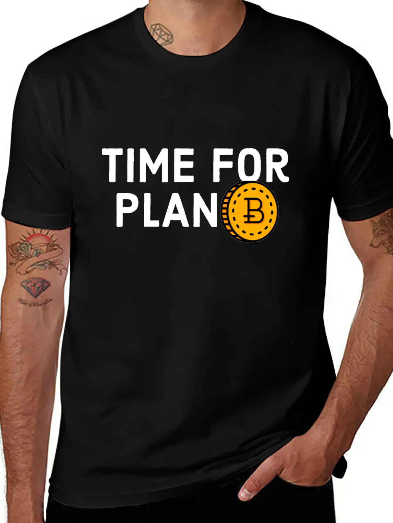 Time For Plan B - Cool Blockchain HODL Crypto Unisex Short Sleeve Soft Cotton T-Shirt – Casual Everyday Wear