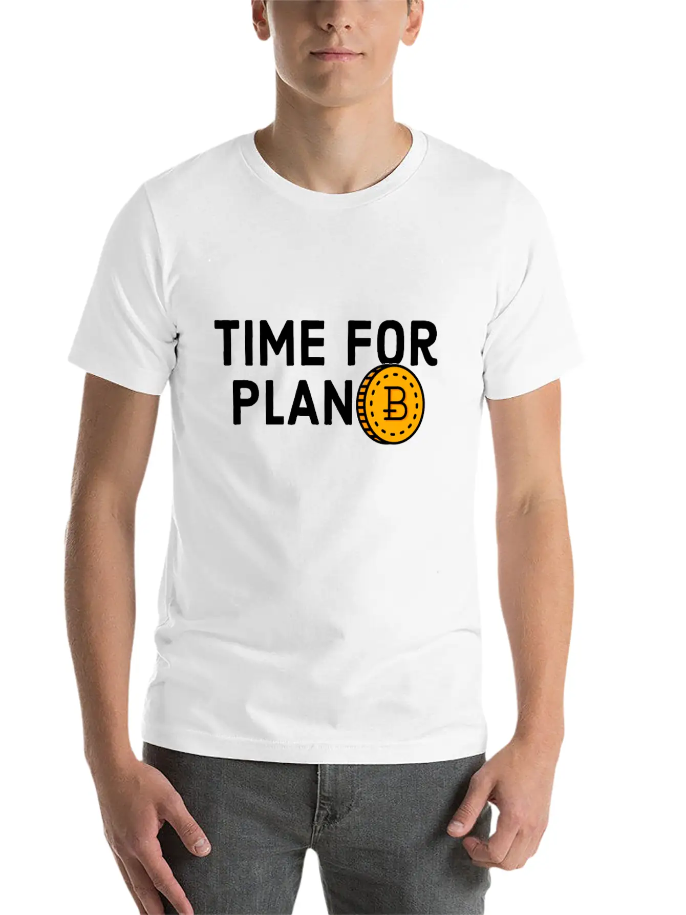 Time For Plan B - Cool Blockchain HODL Crypto Unisex Short Sleeve Soft Cotton T-Shirt – Casual Everyday Wear