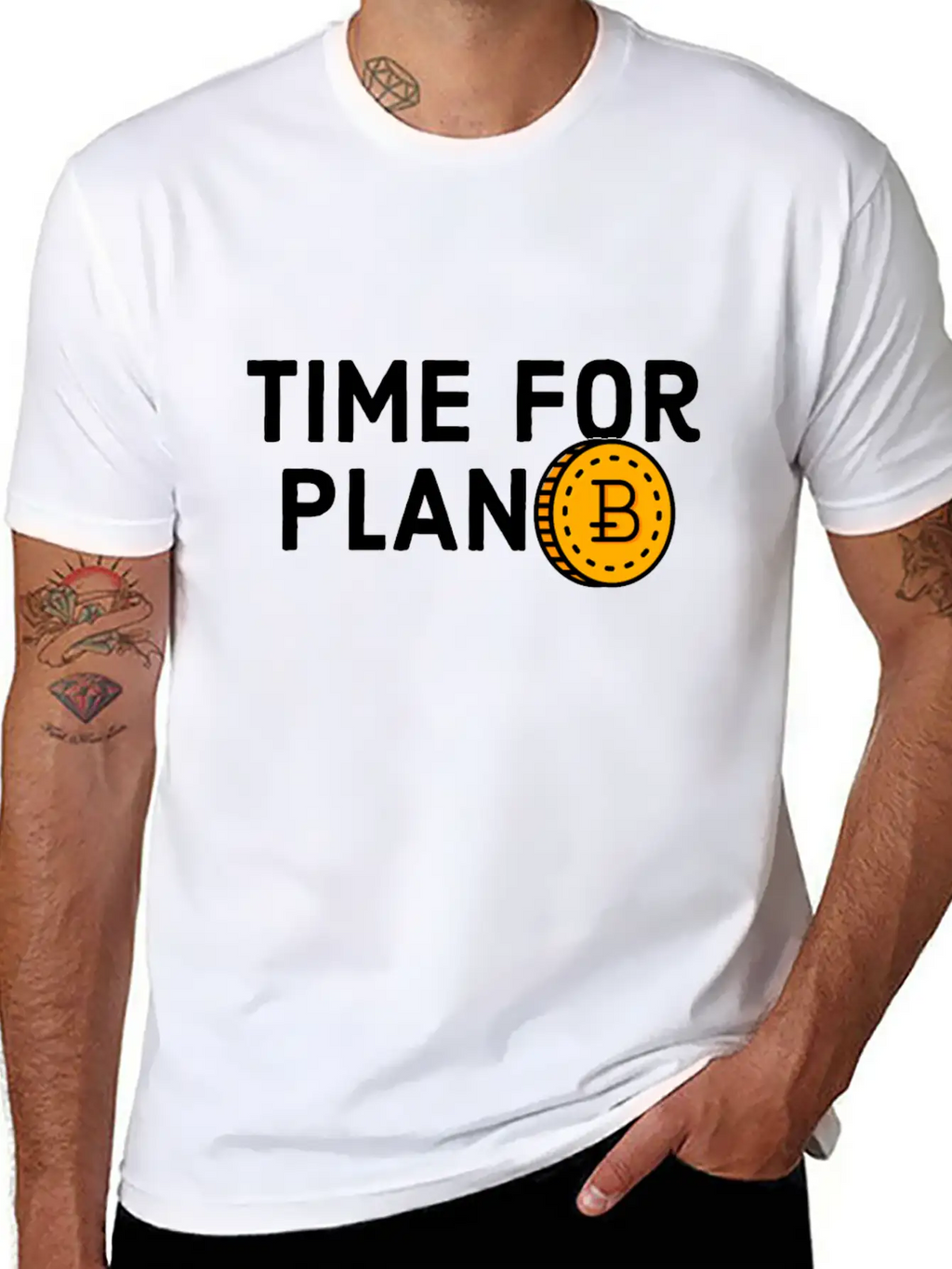 Time For Plan B - Cool Blockchain HODL Crypto Unisex Short Sleeve Soft Cotton T-Shirt – Casual Everyday Wear