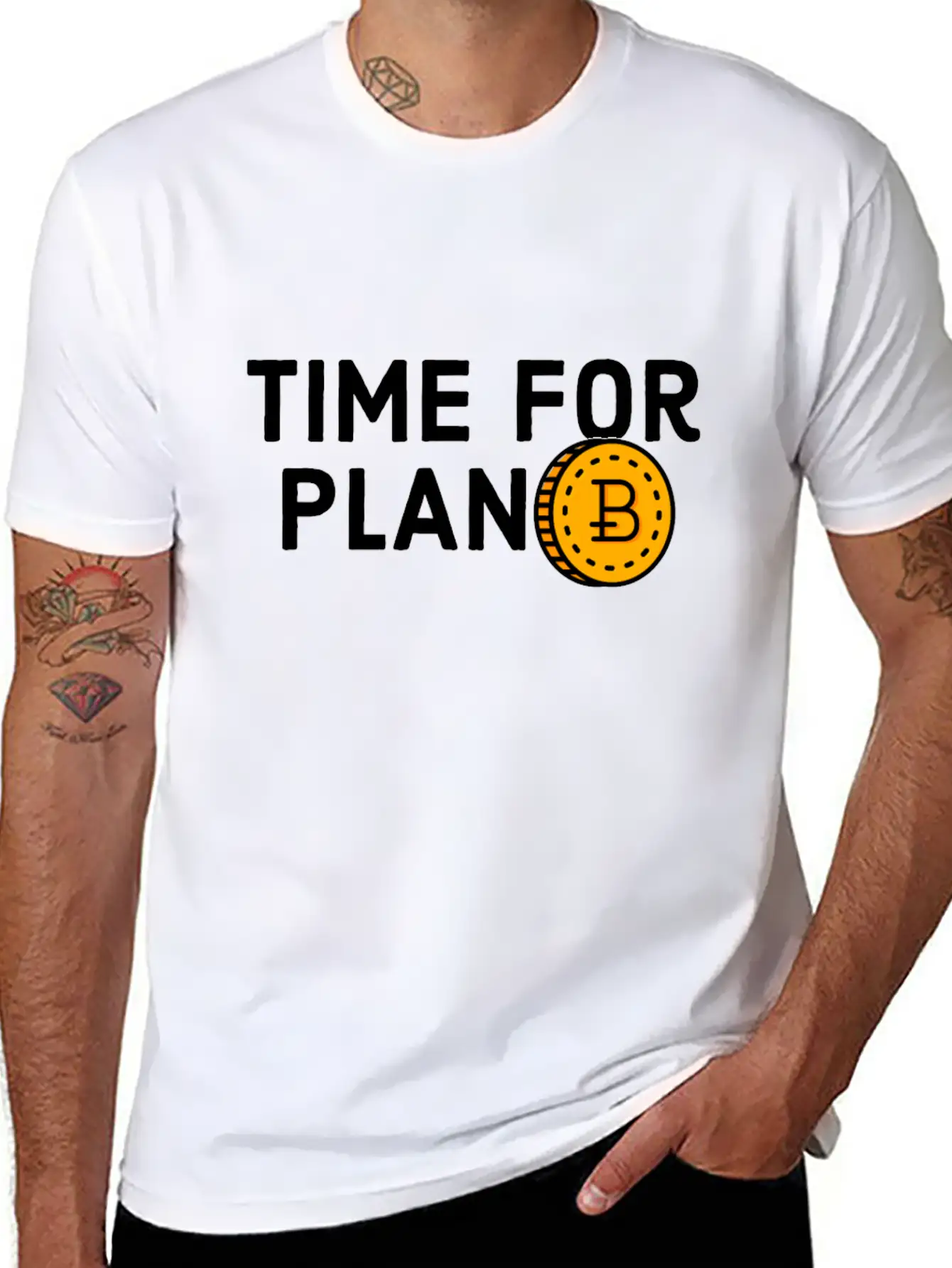Time For Plan B - Cool Blockchain HODL Crypto Unisex Short Sleeve Soft Cotton T-Shirt – Casual Everyday Wear