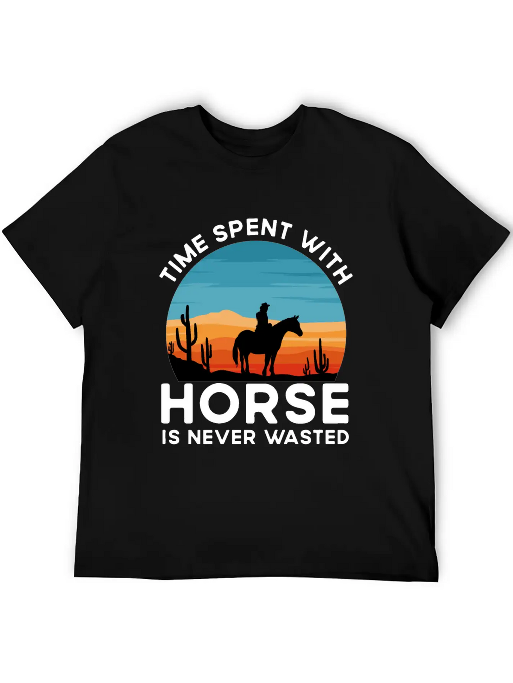 Time Spent With My Horse, Horse, Riding Stylish Everyday T-Shirt – Unisex Basic Cotton Tee