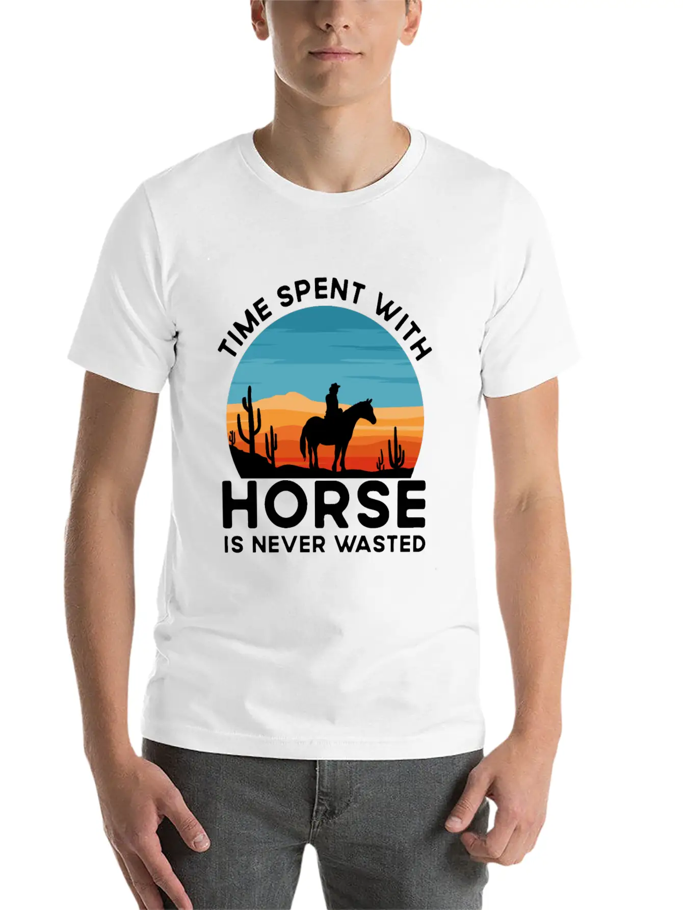 Time Spent With My Horse, Horse, Riding Stylish Everyday T-Shirt – Unisex Basic Cotton Tee