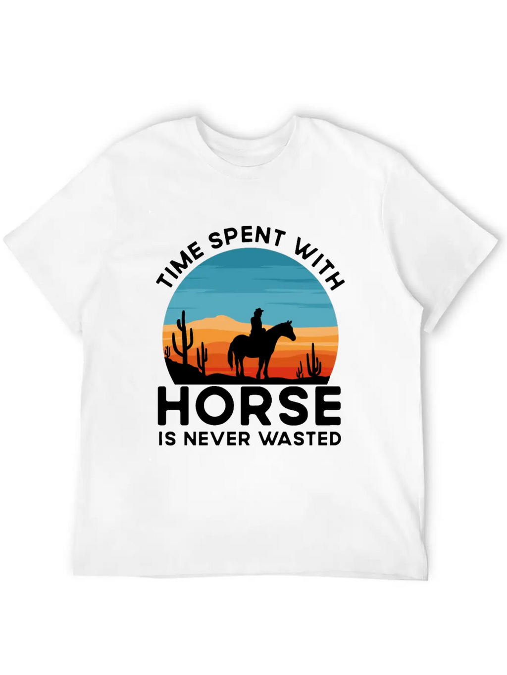 Time Spent With My Horse, Horse, Riding Stylish Everyday T-Shirt – Unisex Basic Cotton Tee