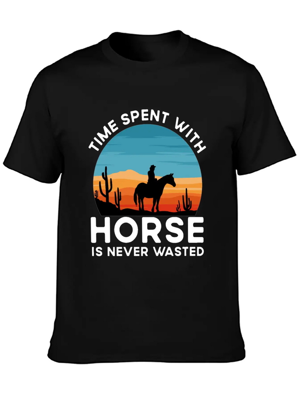 Time Spent With My Horse, Horse, Riding Stylish Everyday T-Shirt – Unisex Basic Cotton Tee