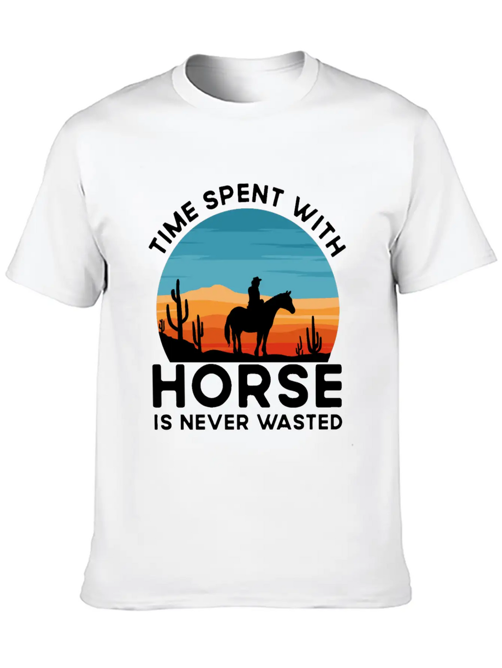 Time Spent With My Horse, Horse, Riding Stylish Everyday T-Shirt – Unisex Basic Cotton Tee
