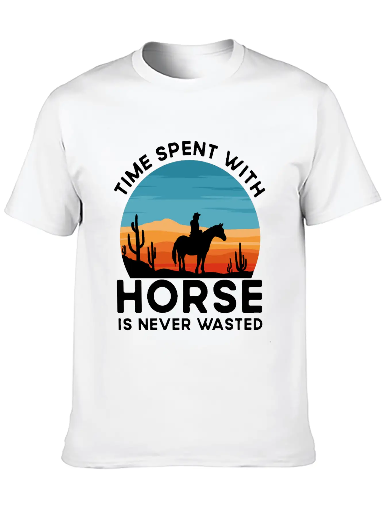 Time Spent With My Horse, Horse, Riding Stylish Everyday T-Shirt – Unisex Basic Cotton Tee