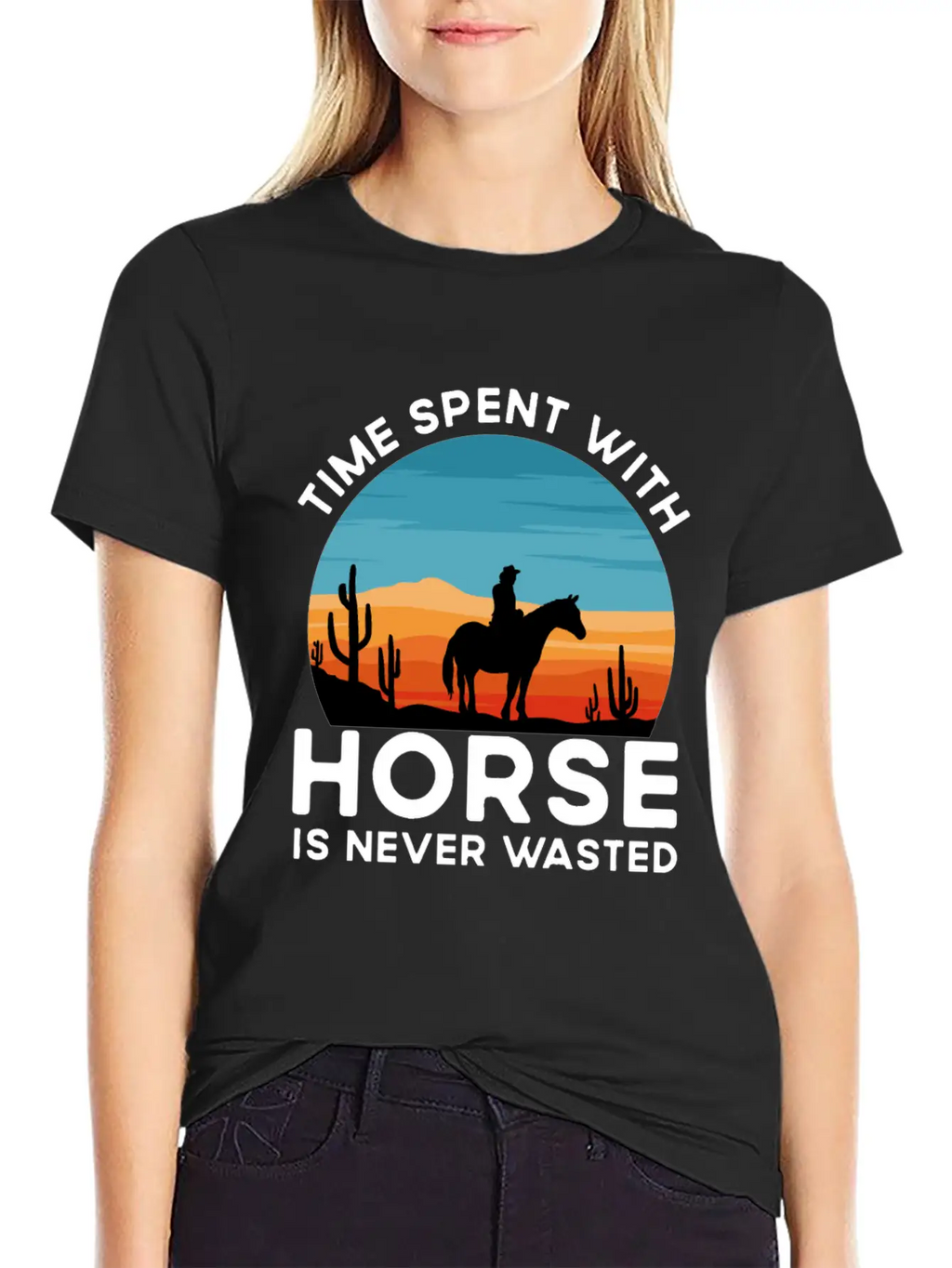 Time Spent With My Horse, Horse, Riding Stylish Everyday T-Shirt – Unisex Basic Cotton Tee