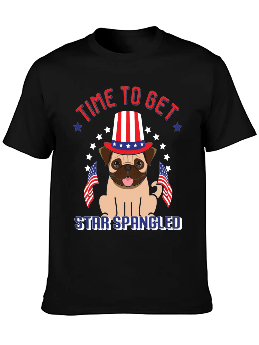 Time To Get Star Spangled Hammered Essential Cotton Tee For Daily Outfits – Unisex Style