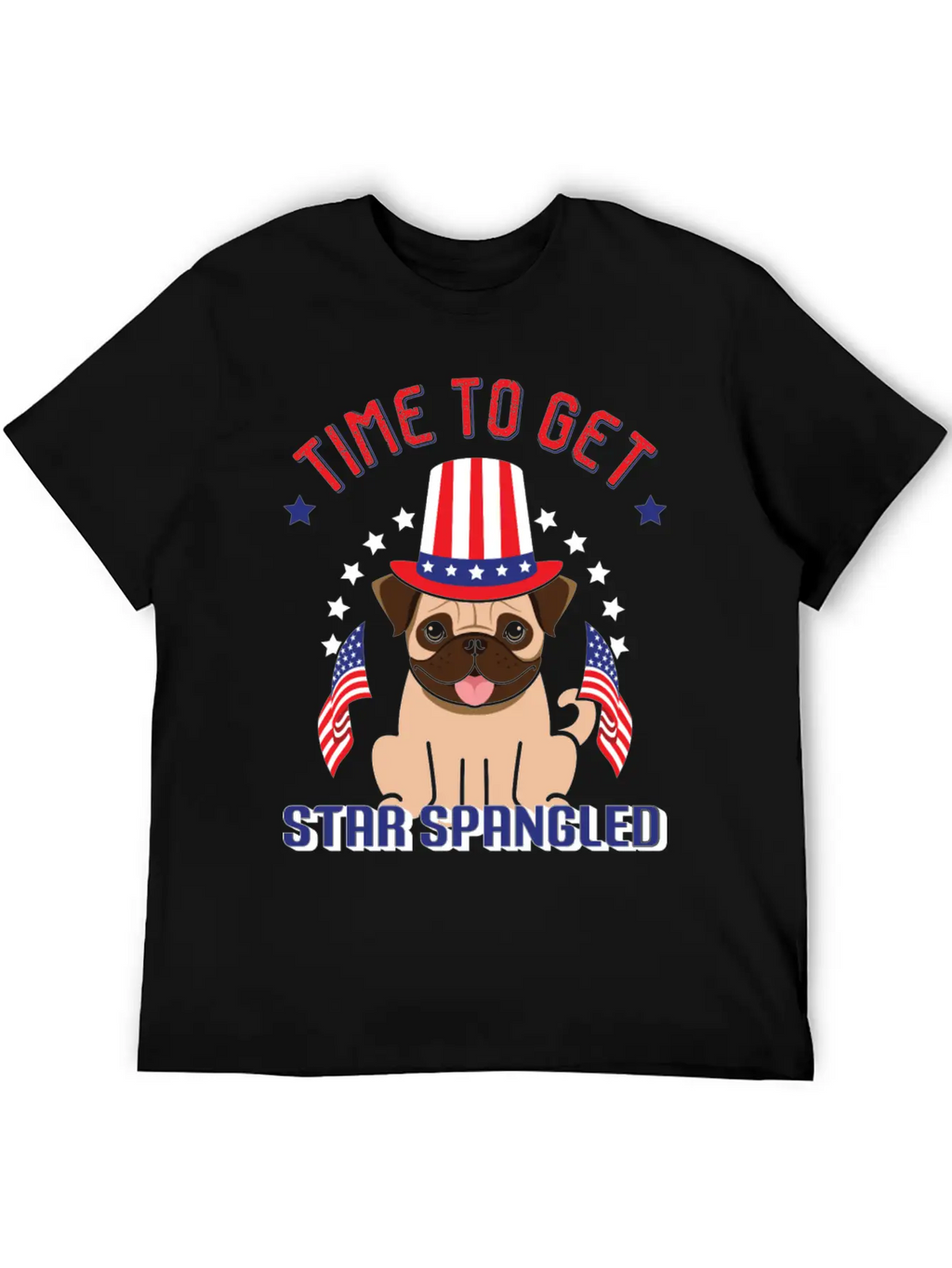 Time To Get Star Spangled Hammered Essential Cotton Tee For Daily Outfits – Unisex Style