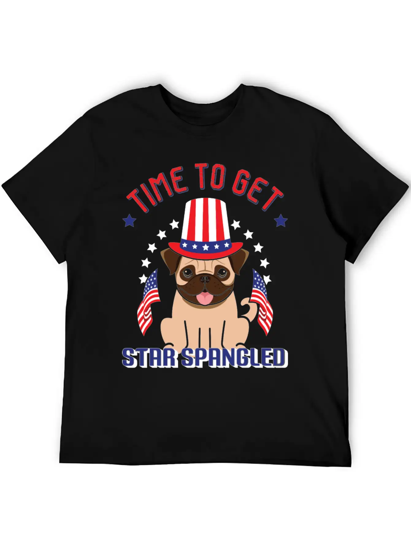 Time To Get Star Spangled Hammered Essential Cotton Tee For Daily Outfits – Unisex Style