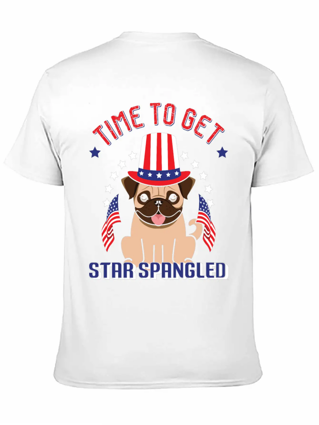 Time To Get Star Spangled Hammered Essential Cotton Tee For Daily Outfits – Unisex Style